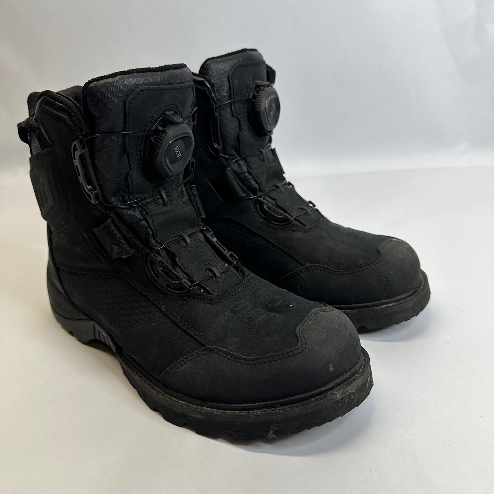 Icon Stormhawk Waterproof Motorcycle Boots Black BOA D3O Mens Size 11